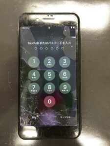 画面修理前のiPhone7plus
